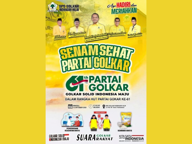 Golkar Inhil Rayakan HUT ke-61 dengan Aksi Sosial dan Gerakan Menanam